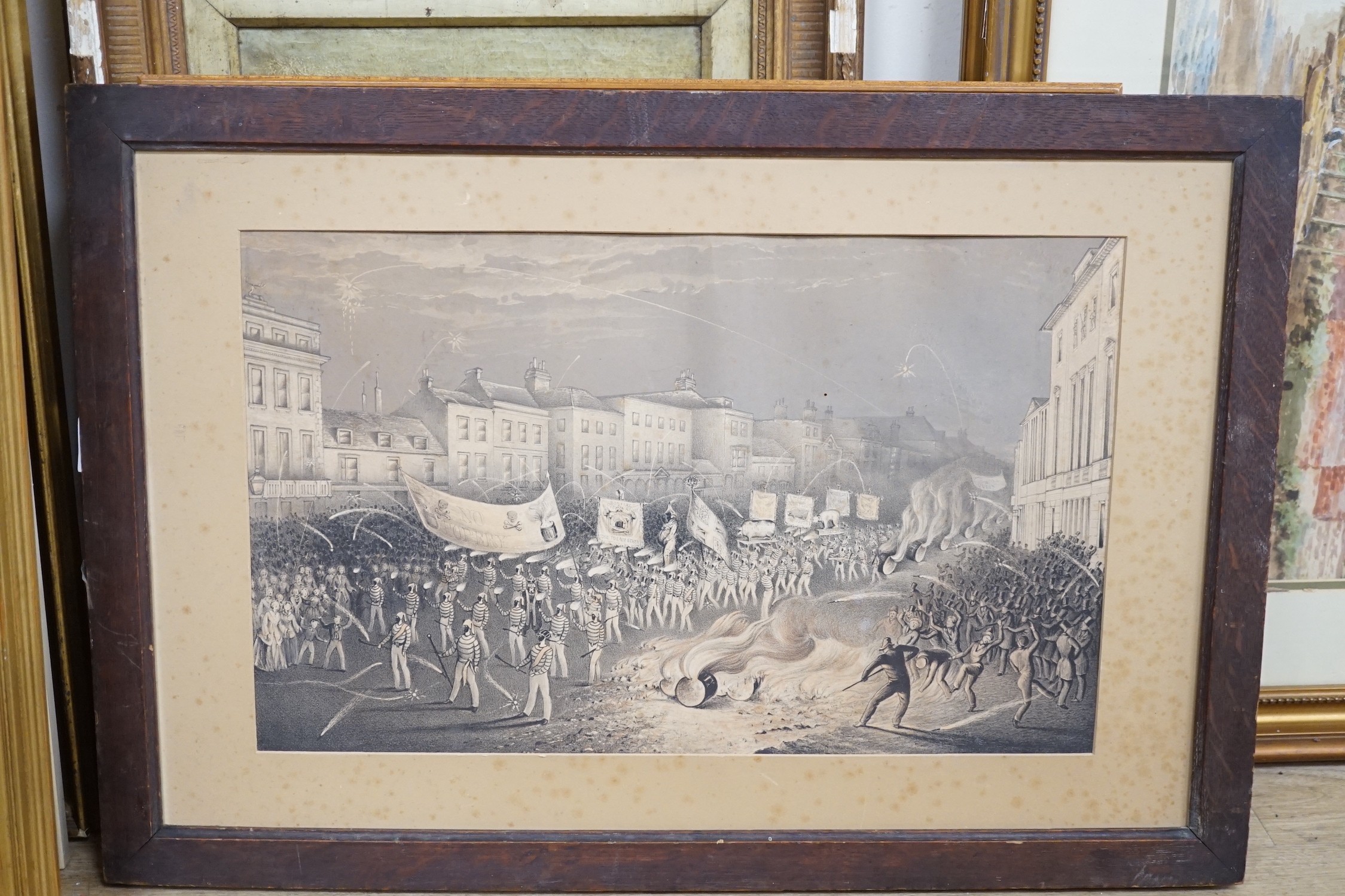 Thomas Henwood (1797–1861), lithograph, 'The Procession of the Lewes Bonfire Boys, 1853', 30.5 x 49cm